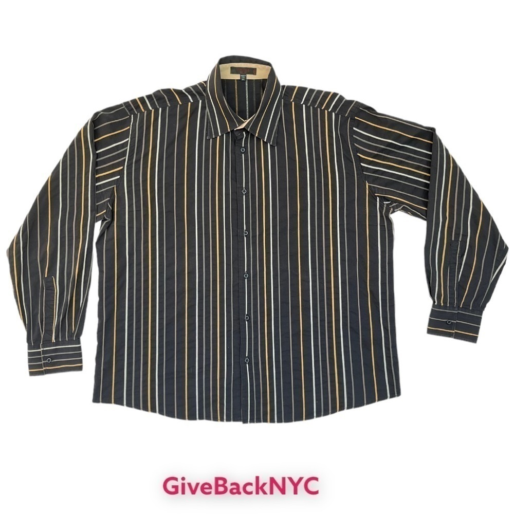 Tipos Slim Striped Dress Shirt Size XXL